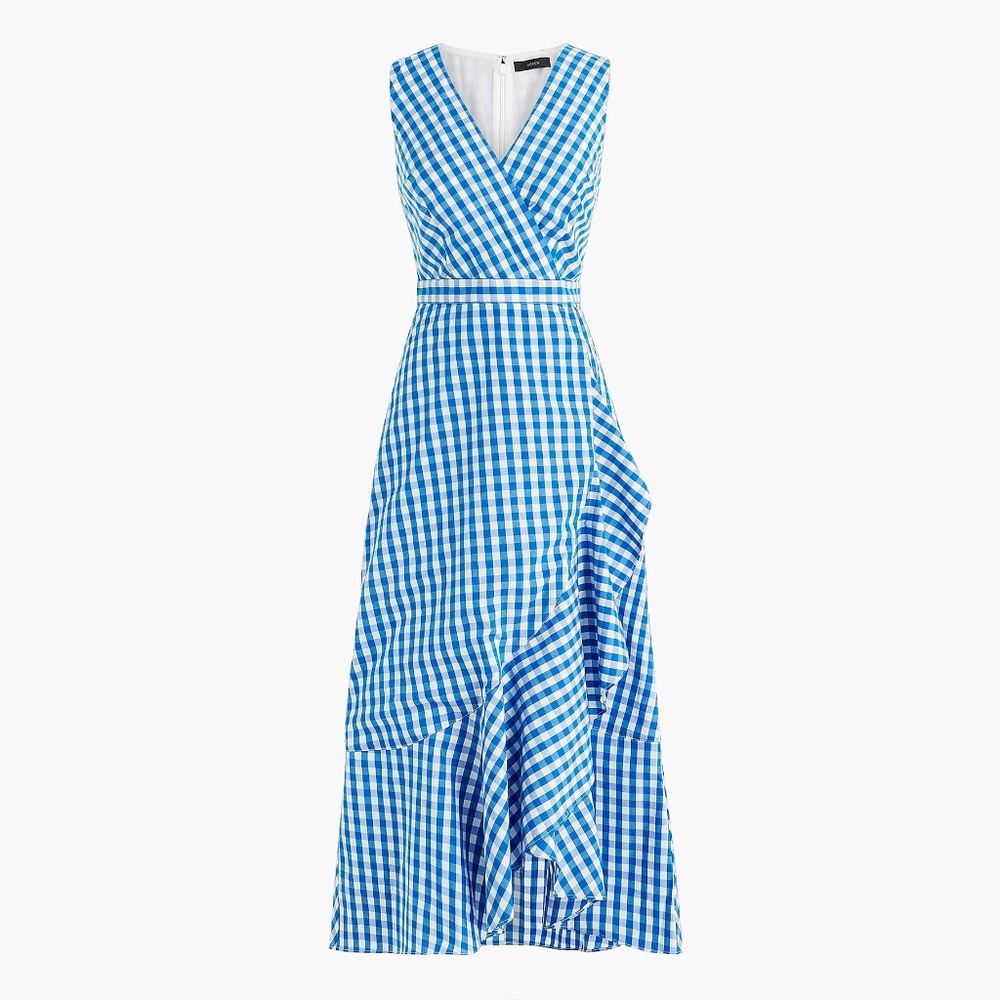 J. Crew Blue and White Gingham Maxi Dress - Picture 2 of 8